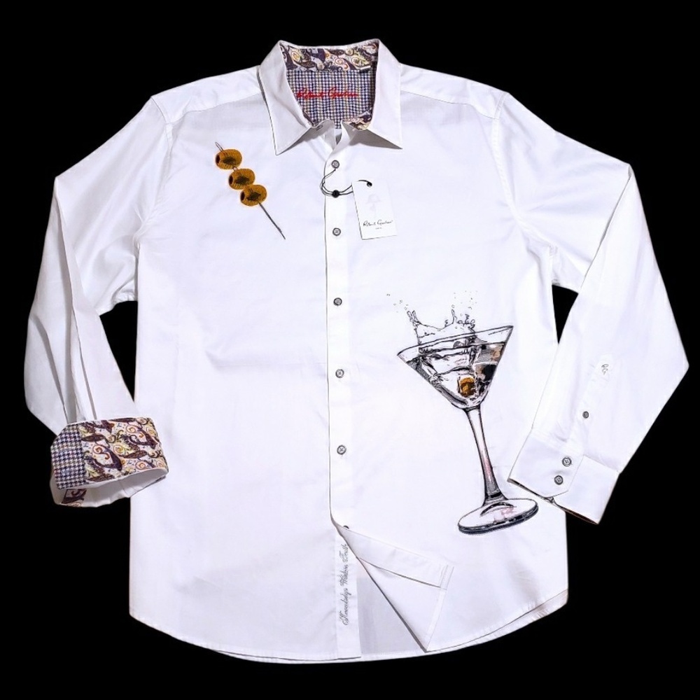 NEW Robert Graham Embroidered Cocktail $258 White 4XL Long Sleeve Classic Shirt